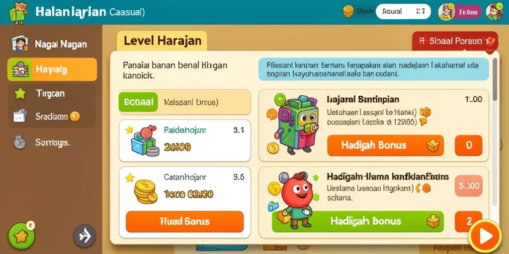 Fitur hadiah yang membuat permainan semakin menarik.