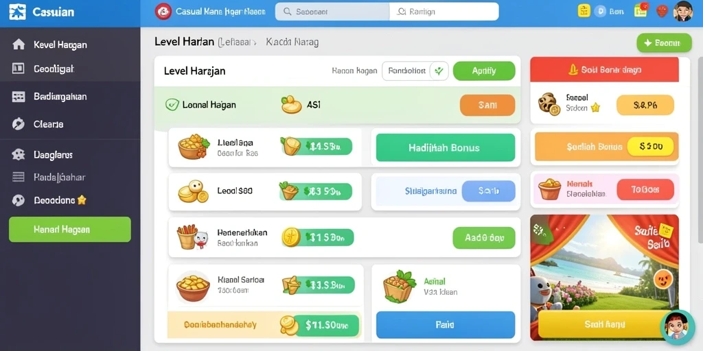 Tampilan menu utama dengan semua pilihan karakter.